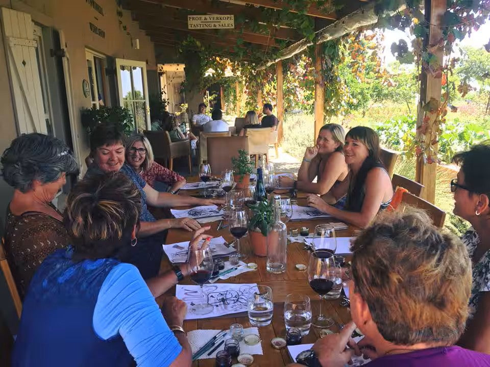 Paint with red wine in Cape Town