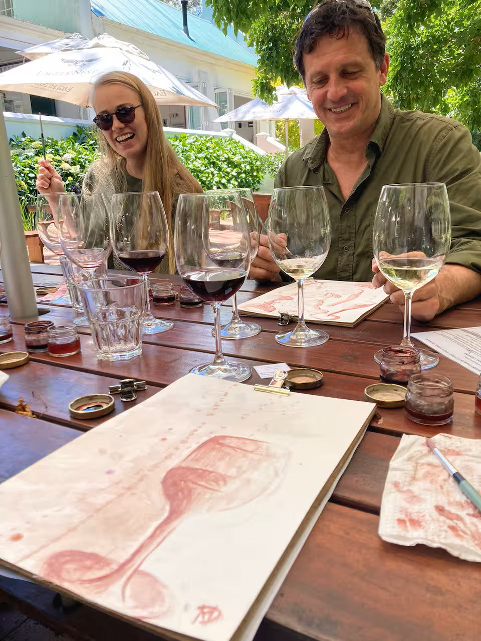 Paint with red wine in Cape Town