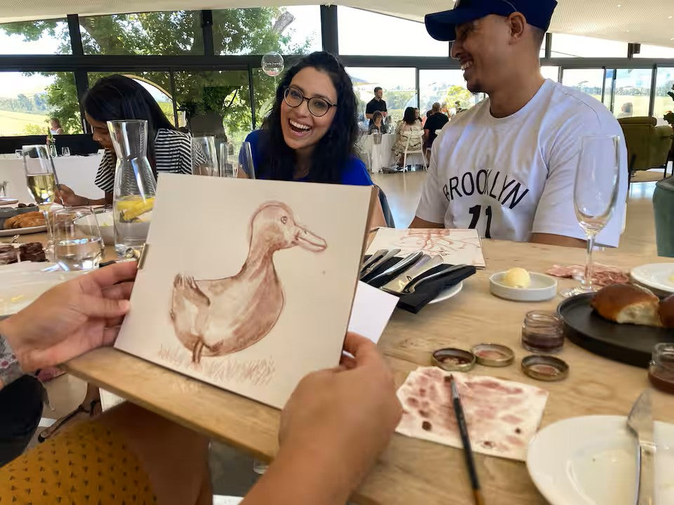 Paint with red wine in Cape Town