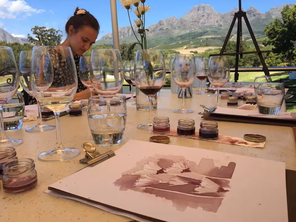 Paint with red wine in Cape Town
